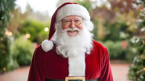 Cheerful Santa Claus in Festive Setting