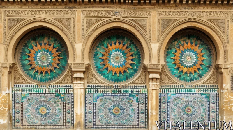 Intricate Islamic Architecture: Arched Niches & Mosaic Tiles AI Image