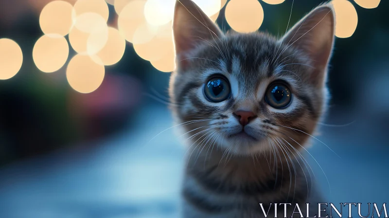 Charming Kitten with Dreamy Background AI Image