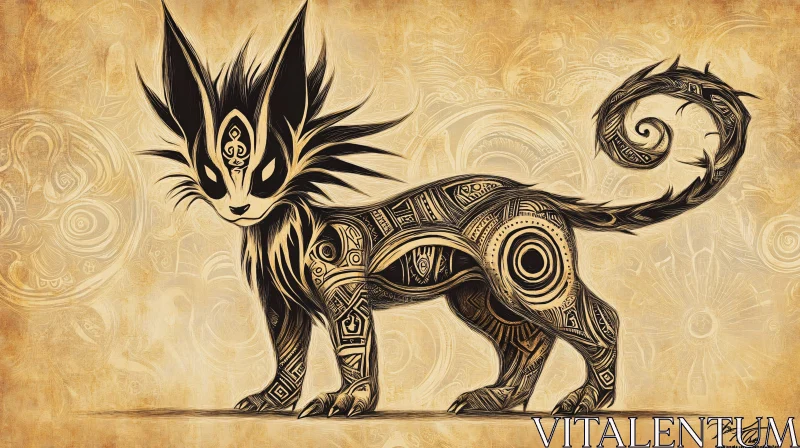 Tribal Design Fantasy Creature AI Image