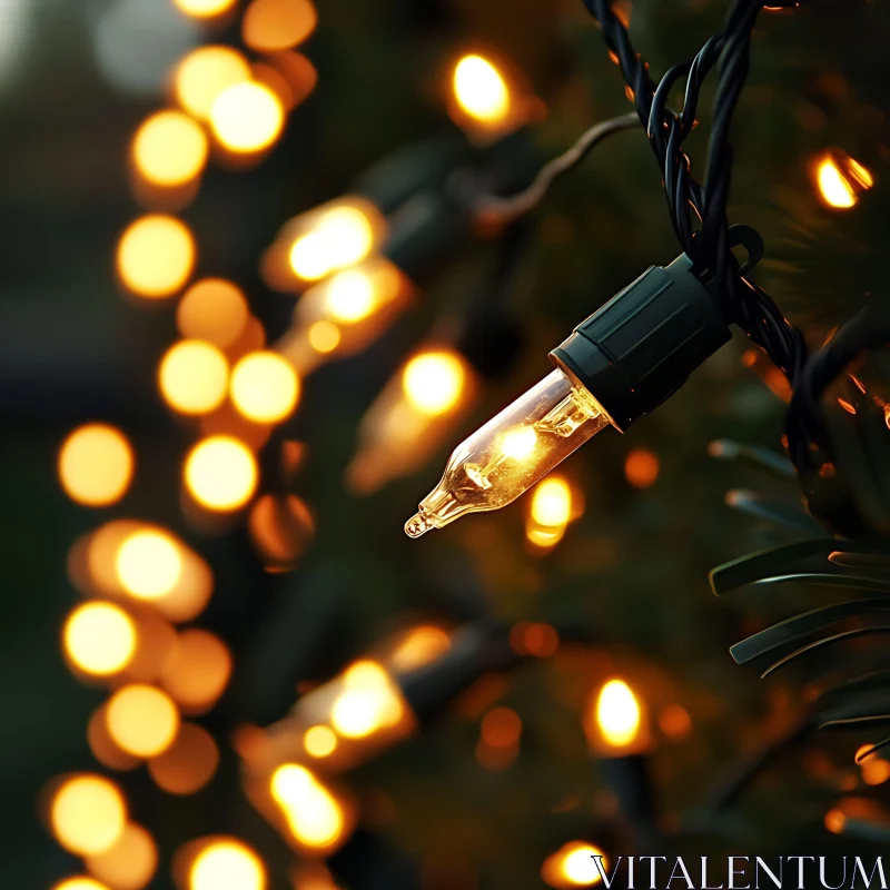 Festive Decorative Lights with Warm Glow AI Image