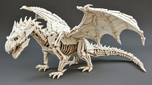 Incredible 3D Rendering of a Skeletal Dragon - Mesmerizing Fantasy Art
