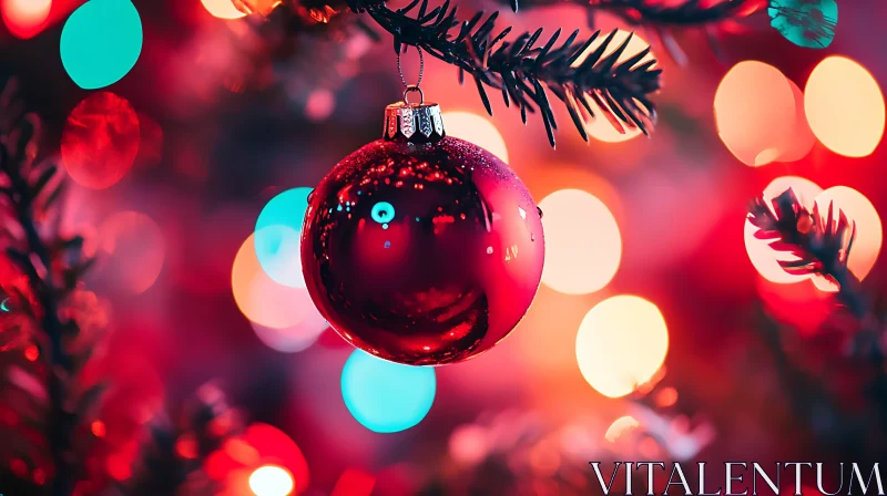 Bright and Festive Christmas Tree Decoration AI Image