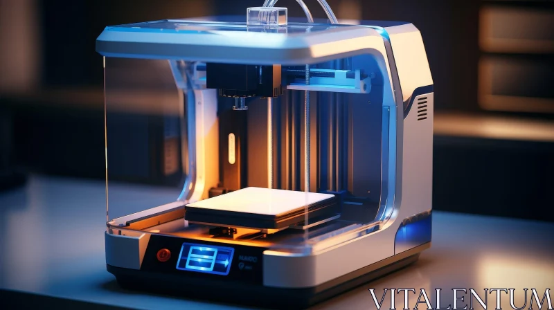 AI ART 3D Printer in Dimly Lit Room