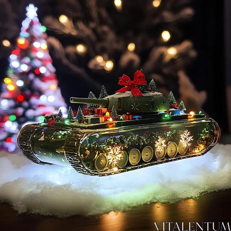 Christmas Decorated Tank Model AI Image