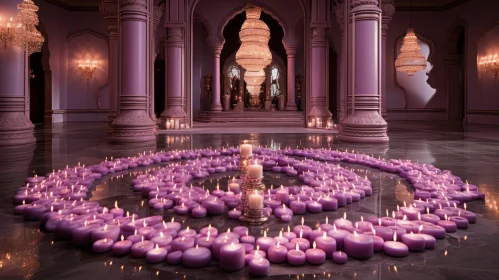 Lavender Candles in Mughal Inspired Room - Photorealistic Art
