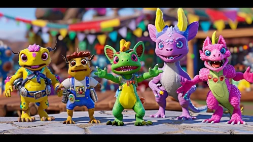 Vibrant Cartoon Characters in Unreal Engine 5 Parade