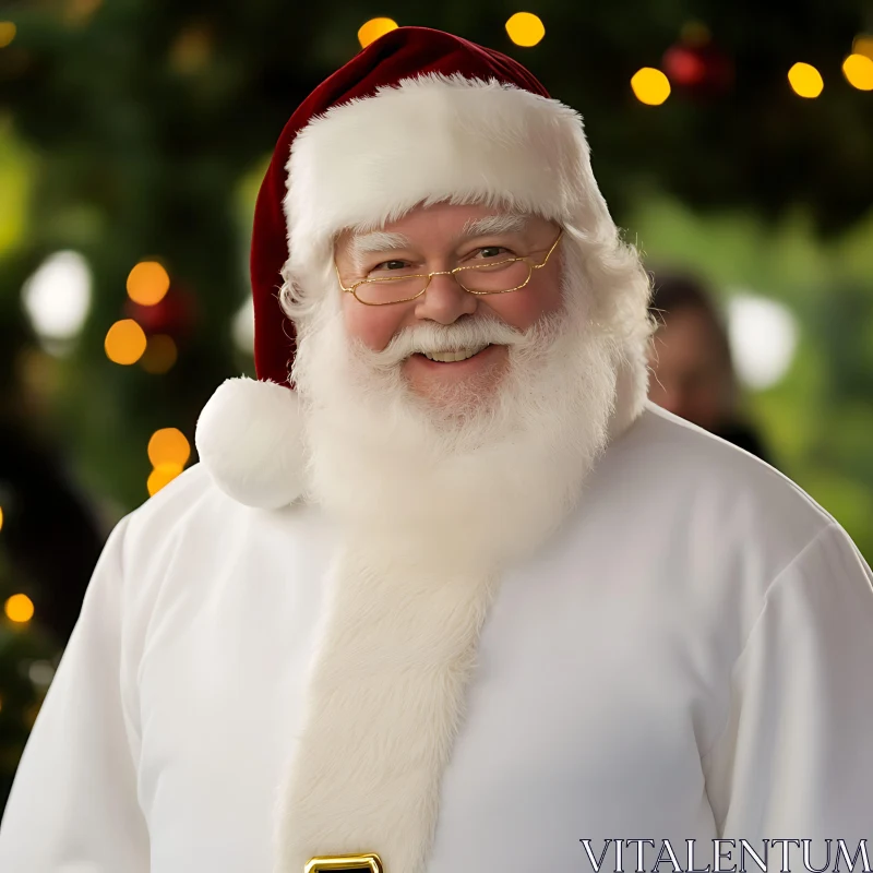 Cheerful Santa Claus in Holiday Setting AI Image