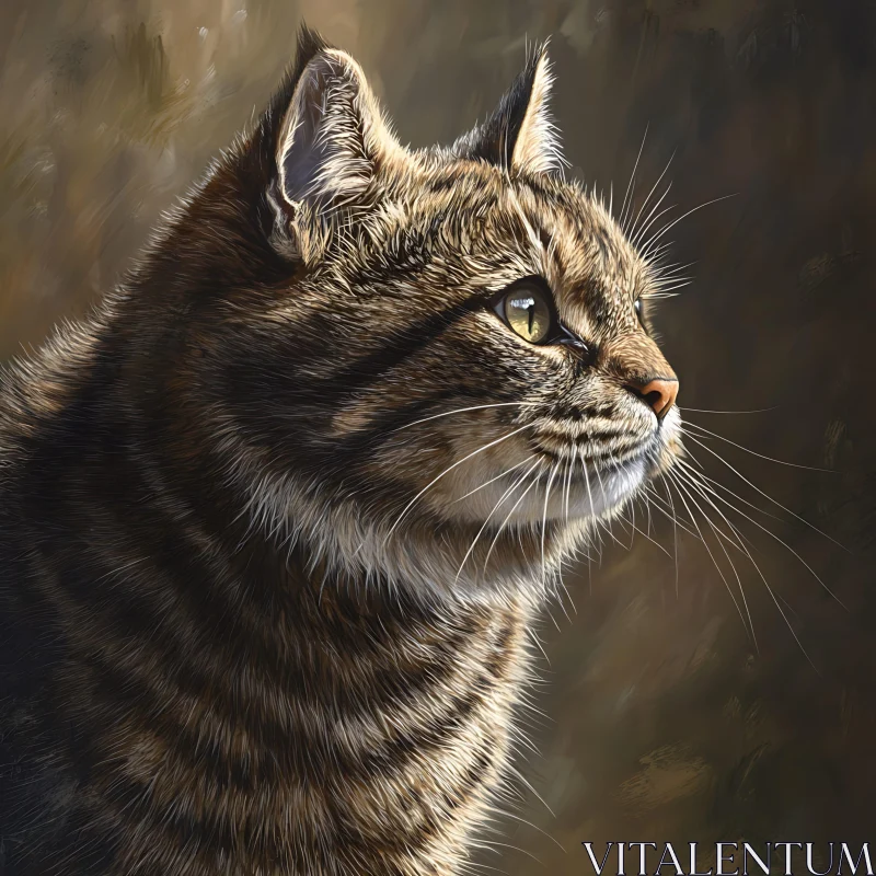 Intricate Tabby Cat Portrait AI Image