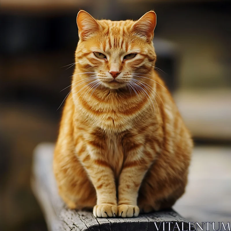 Poised Ginger Cat with Sharp Whiskers AI Image