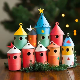 Decorative Birdhouse Craft Display