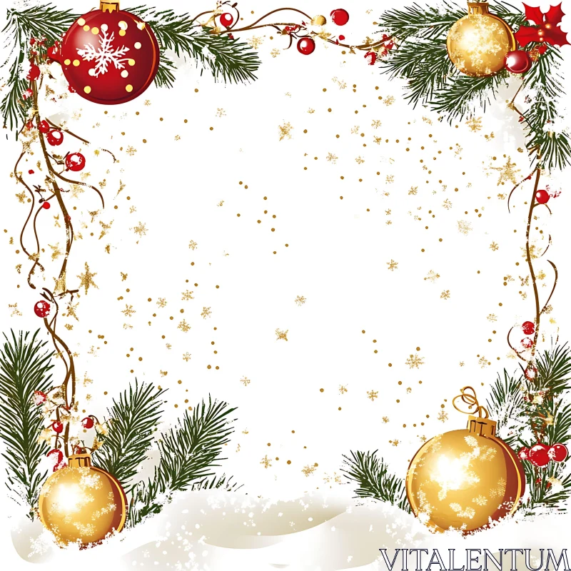 Holiday Frame with Decorations AI Image