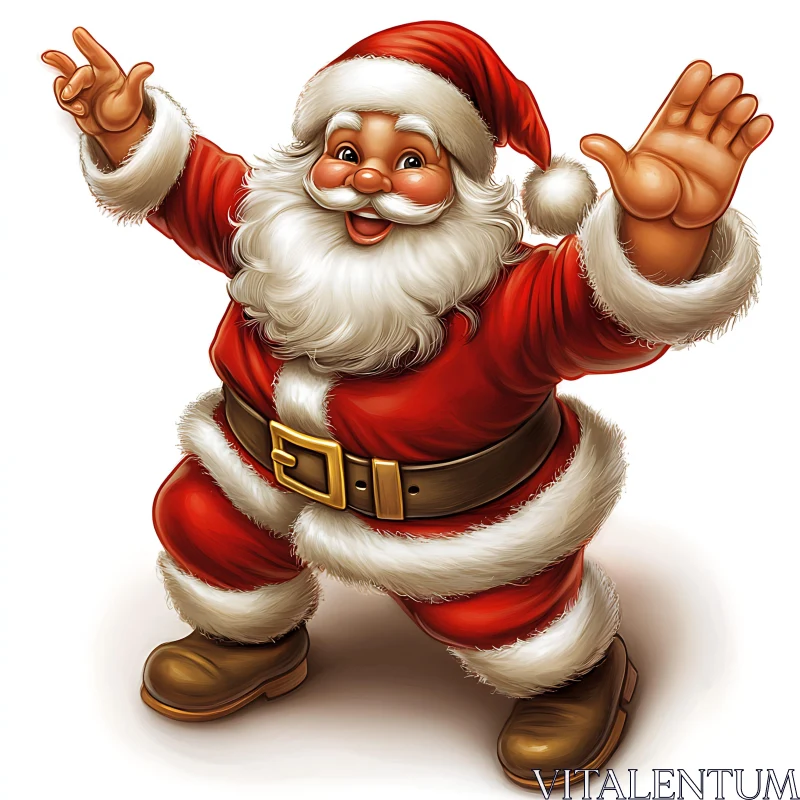 Happy Santa Claus Spreading Christmas Cheer AI Image