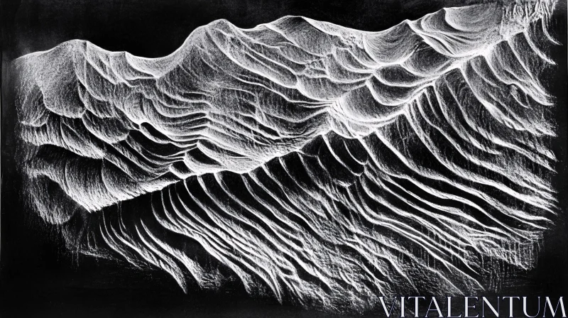 AI ART Monochromatic Wave Patterns in Abstract Art