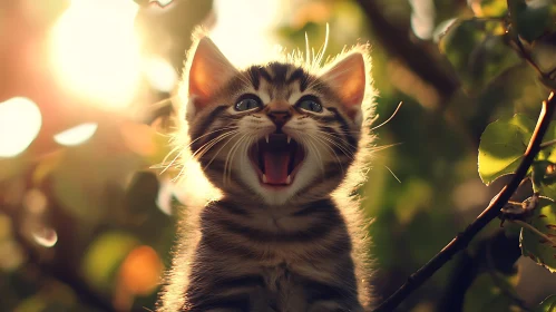 Charming Kitten in Nature