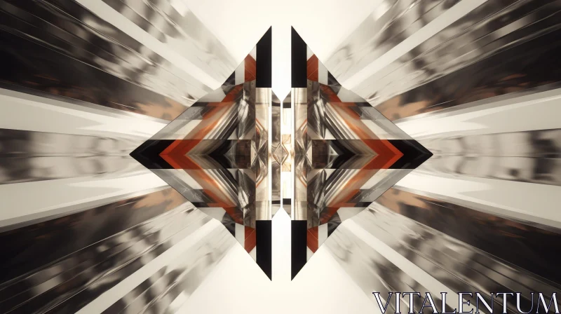Geometric Abstract Art with Mirror-Symmetrical Elements AI Image