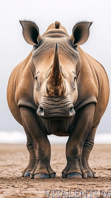 Majestic Rhinoceros in the Wild AI Image