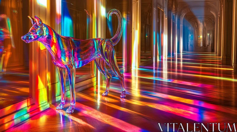 Prismatic Illumination with Crystal Canine AI Image