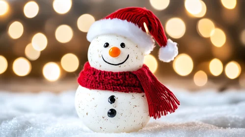 Festive Snowman Smiling in a Winter Wonderland