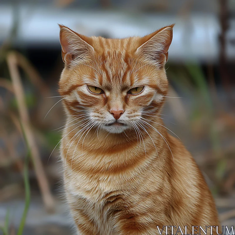 Ginger Cat Close-Up AI Image