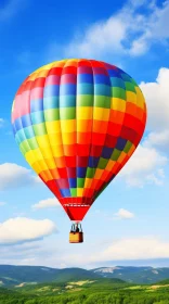 Colorful Hot Air Balloon Flight Over Serene Landscape