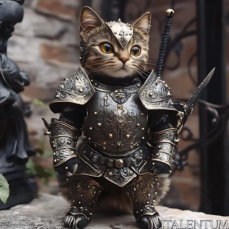 Medieval Armored Cat – Knightly Fantasy AI Image