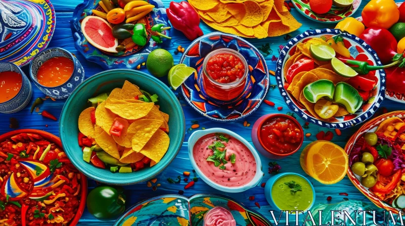 Delicious Mexican Food Still Life - Vibrant Table Setting AI Image