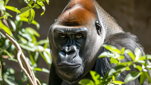Intense Gorilla Portrait in Lush Forest - Powerful Wildlife Photography
