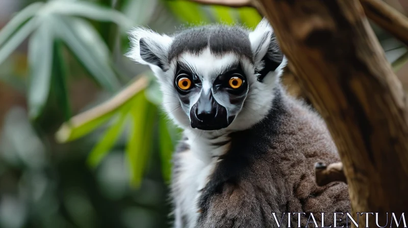 Lemur Portrait: Captivating Gaze and Striking Features AI Image