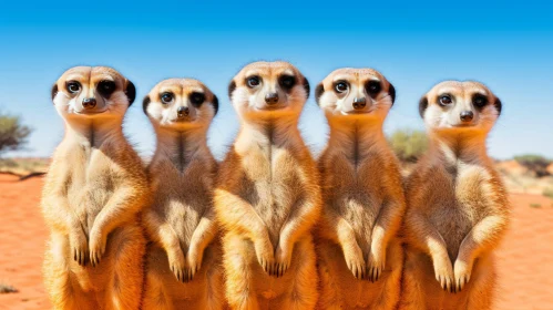 Meerkat Family in Desert