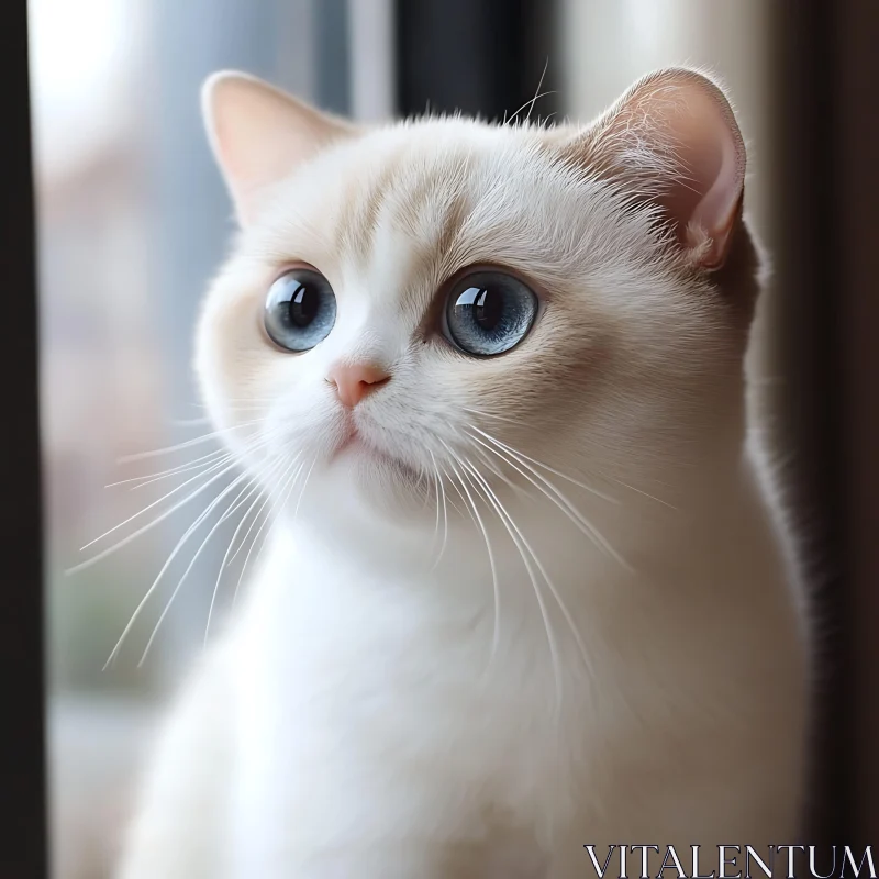 Cute Kitten with Big Blue Eyes AI Image