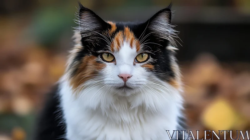 Close-up View of a Calico Cat AI Image