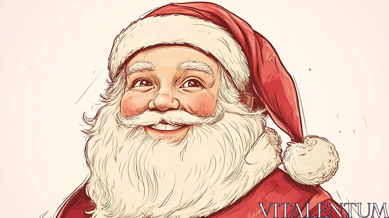 Santa Claus Merry Portrait AI Image