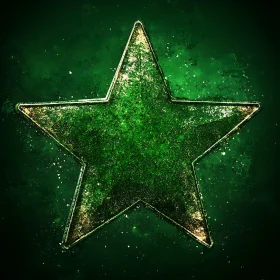 Glittering Green Star Artwork