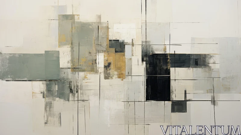 AI ART Geometric Abstract Painting in Muted Colors