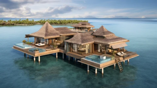 Luxury Cottage Floating on Tranquil Ocean Waters | Coral Island