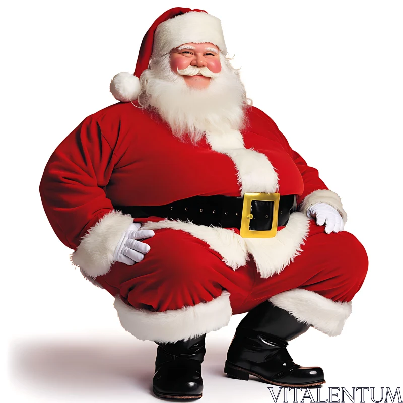 Jolly Santa Claus Smiling in Holiday Attire AI Image