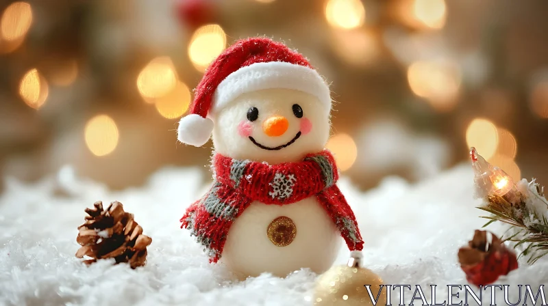 Festive Snowman with Holiday Decor AI Image