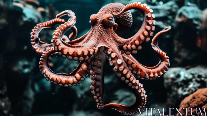 Majestic Octopus: A Close-up of Intriguing Marine Life AI Image