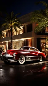 Red Car at Night: Captivating Golden Age Glamour