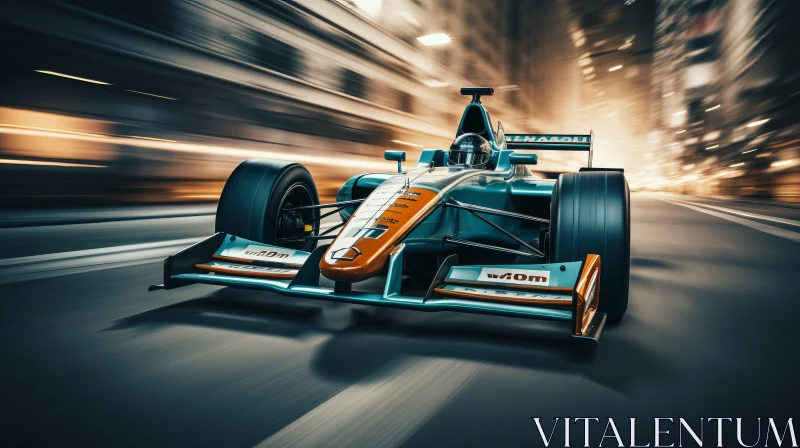 Urban Energy: Racing Car in Motion - Artistic Photography AI Image