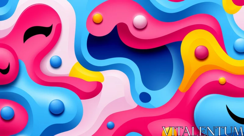 AI ART Vivid Abstract Colorful Background - Organic Shapes in Motion
