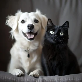 White Dog and Black Cat: A Perfect Pair