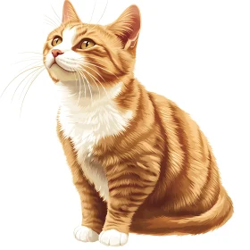 Detailed Portrait of a Ginger and White Cat