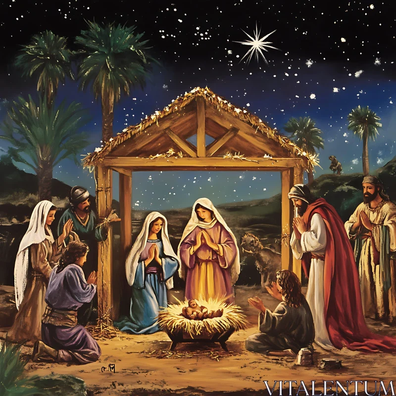 Holy Family Nativity with Shepherds and Wise Men