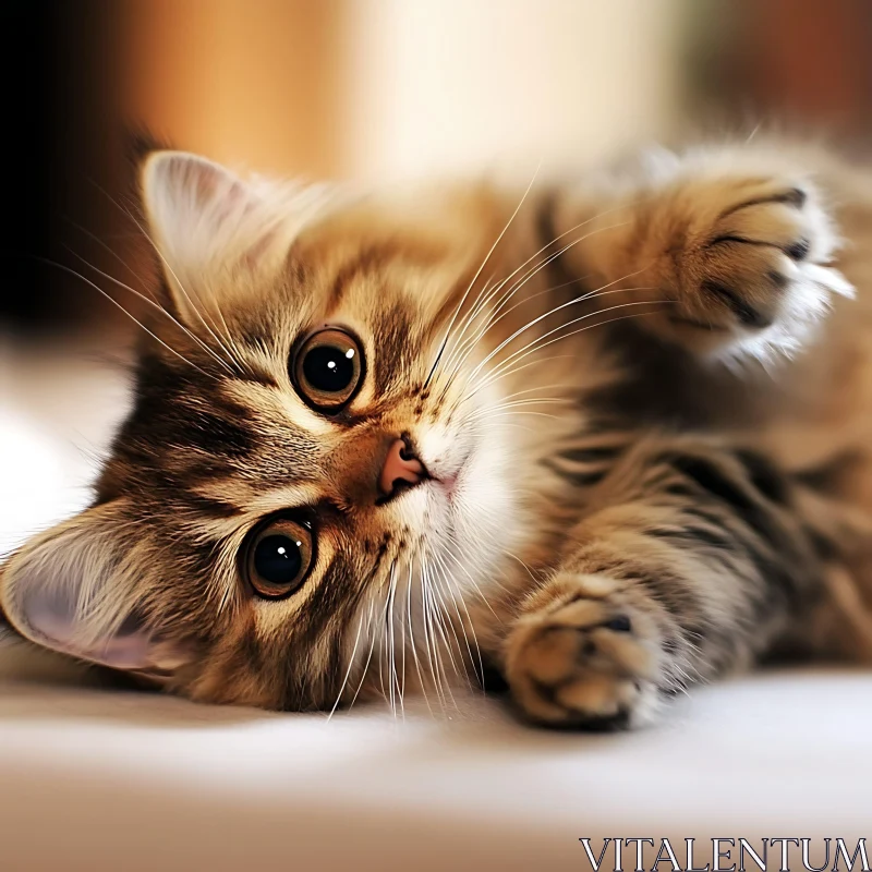 Cute and Fluffy Kitten Relaxing