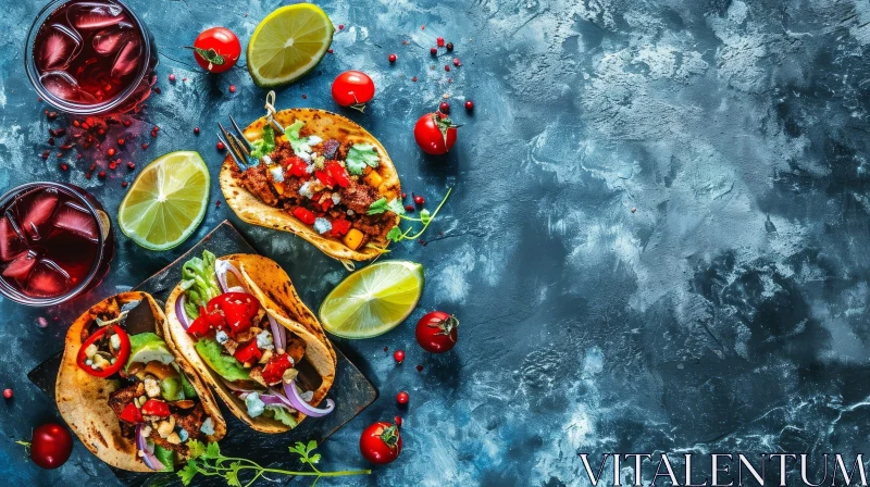 Delicious Tacos with Meat, Vegetables, and Cheese | Vibrant Food Photography