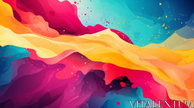 Expressive Abstract Painting for Home or Office Decor AI Image