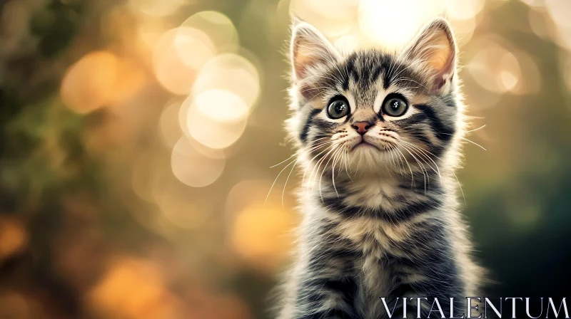 Charming Portrait of a Cute Kitten AI Image