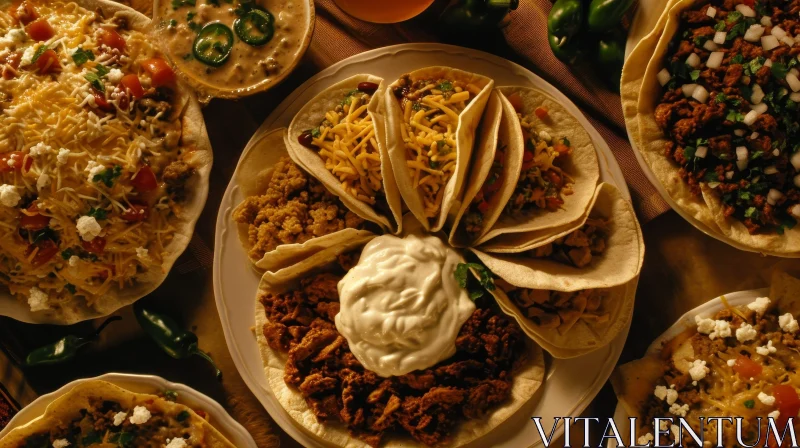 A Mouthwatering Display of Mexican Tacos | Table Still Life AI Image